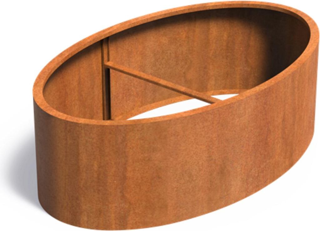 Adezz Ellipse ohne Boden Pflanzgefäß aus Corten-Stahl Pflanzkübel Blumentopf