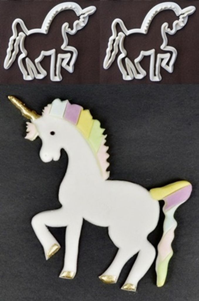 GKA 2 Stück Einhorn Keksausstecher filigran Ausstecher Fondantausstecher Stempel Plätzchenausstecher Plätzchen Kekse