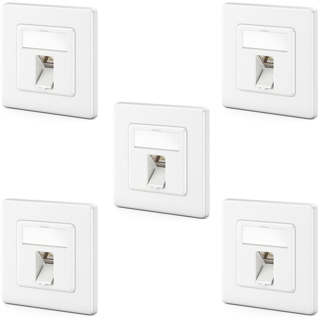deleyCON 5x CAT7 Netzwerkdose 1 Port - 10 Gigabit - Produktbild 