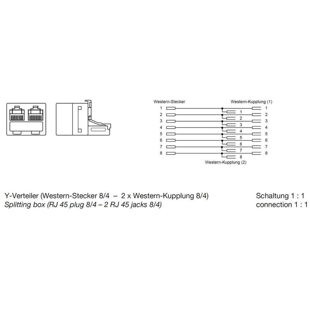 Adaptateur modulaire RJ45 Mâle Duplex shiverpeaks BASIC-S Gris 8P8C