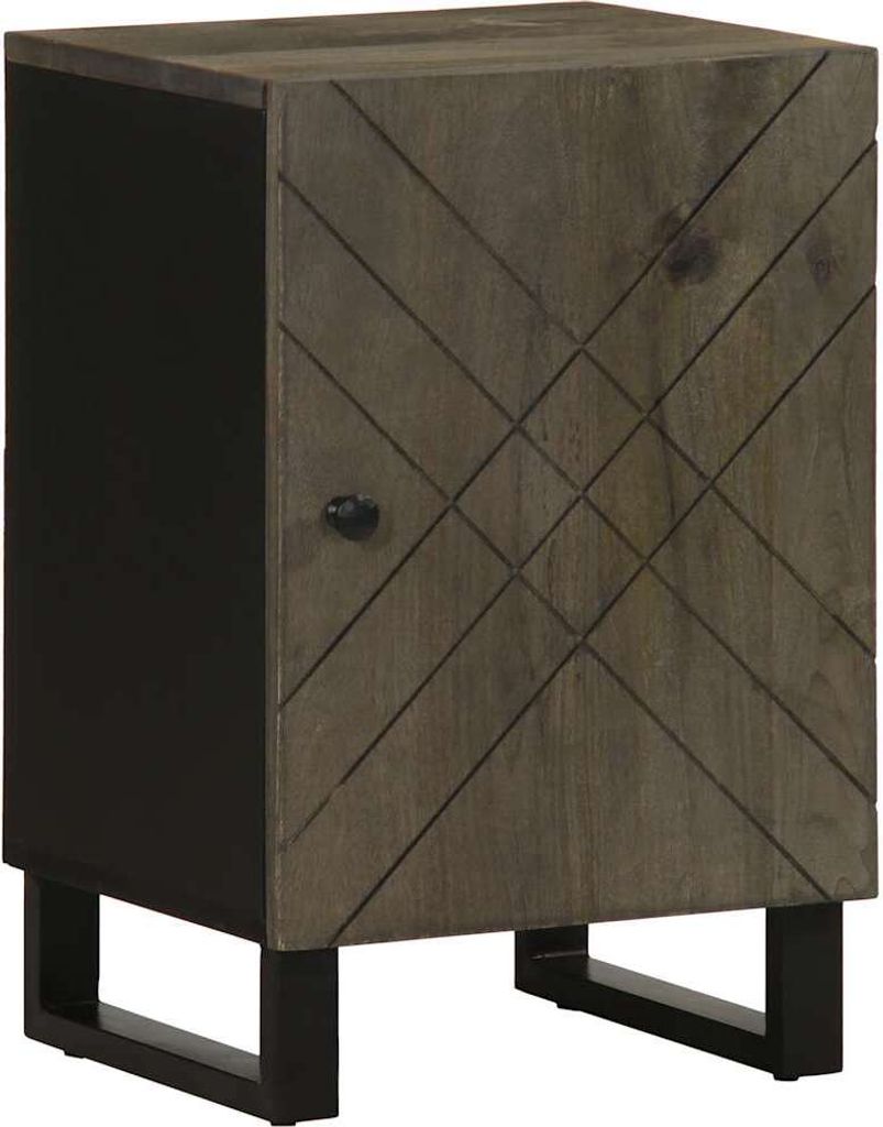 Badschrank Schwarz 38x33x58 cm Massivholz Mango