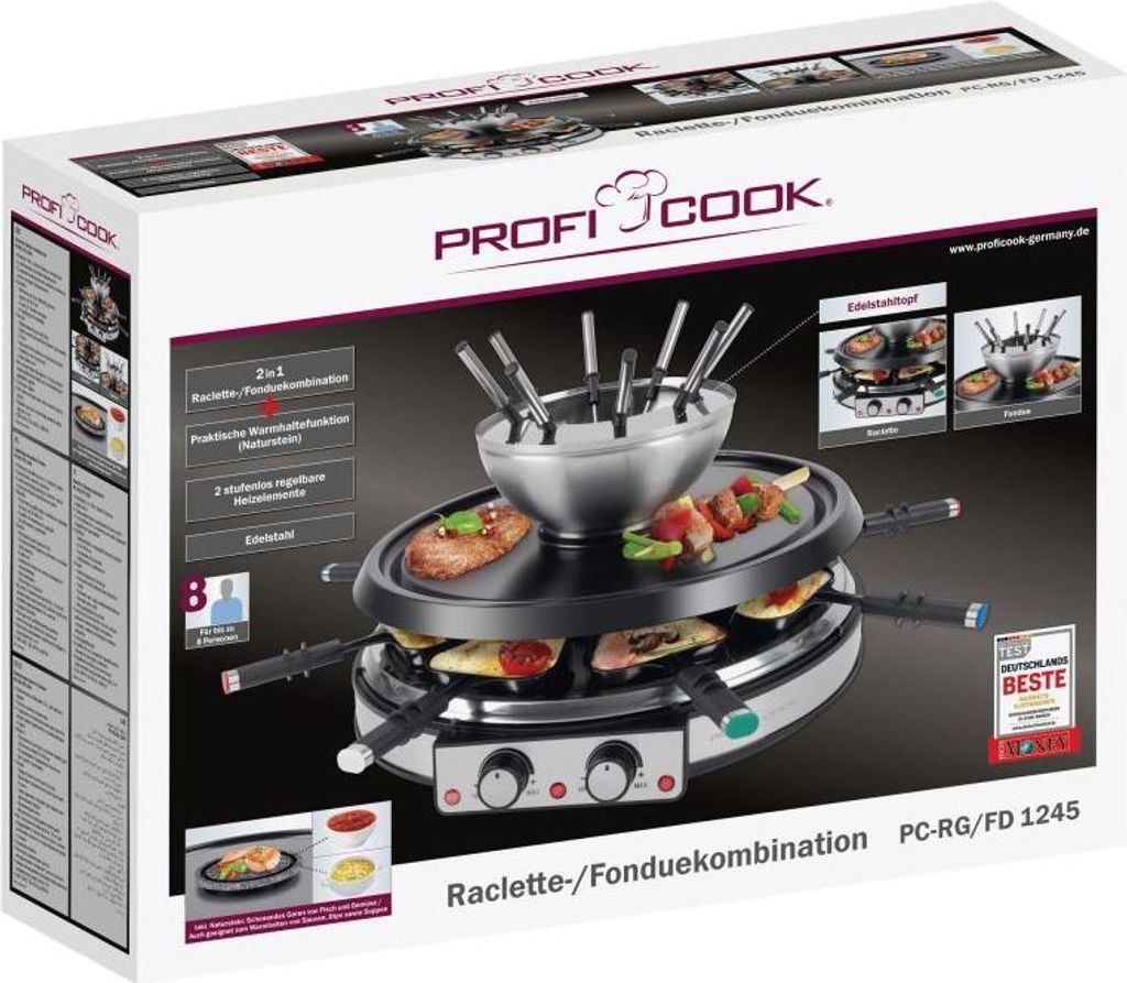 Combinazione per fonduta da raclette ProfiCook per 8 Immagine del prodotto 