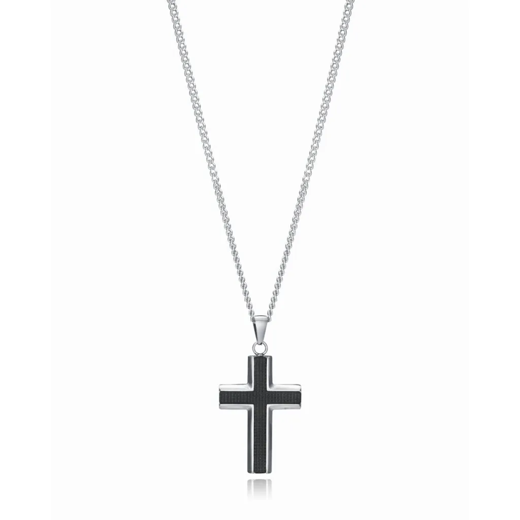 Collier croix homme Magnum 75299C01010 anti-allergie qui ne ternit jamais