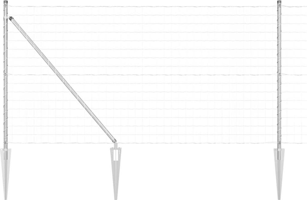 vidaXL Zaun mit Pfosten Silber 1 x 10 m Stahl