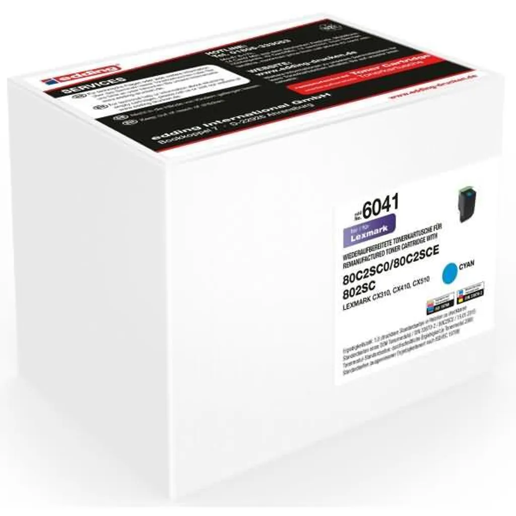Toner Ciano edding EDD-6041 Sostituzione Lexmark 80C2SC0 Professionale