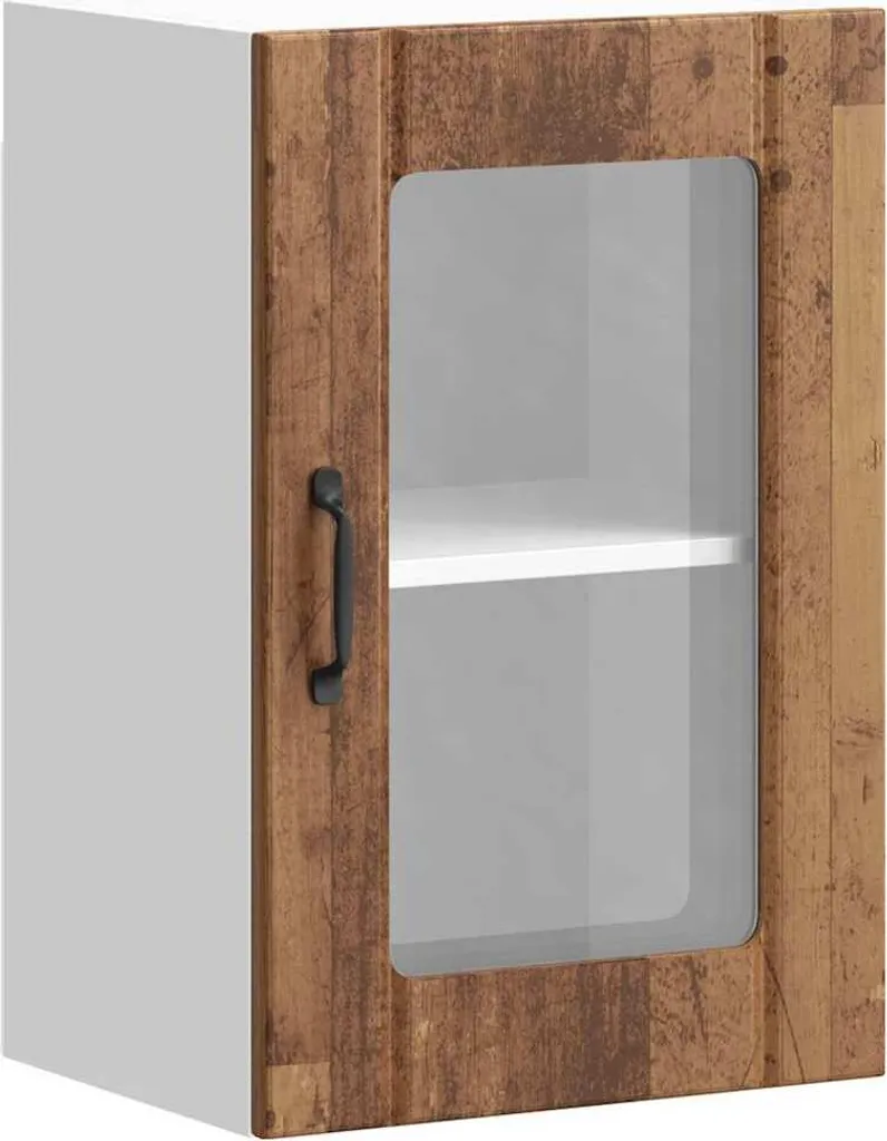 Pensile Pensile Lucca 1 Anta Vetro Legno Recuperato | Cucina 60x60