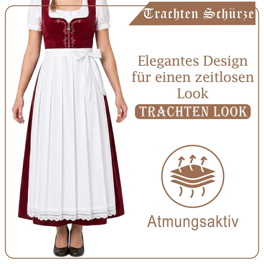 Lange Dirndlschürze Trachtenschürze schürze lang Dirndl Produktbild 