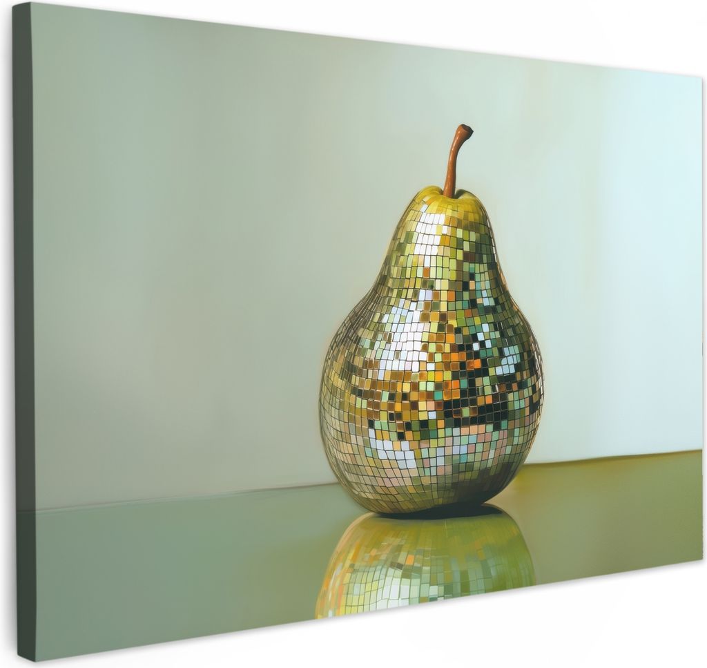 Leinwand Bilder 120x80 cm - Disco - Birne - Grün, Wandbilder, Wanddeko Wohnzimmer, Bild