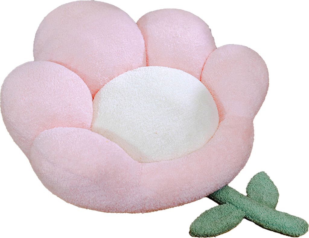Sitzmatte abnehmbare extra aufweichen Textur verdickte Blumenform Sitting Stuhl Sitzmatte für Boden-Rosa ,Größen:L