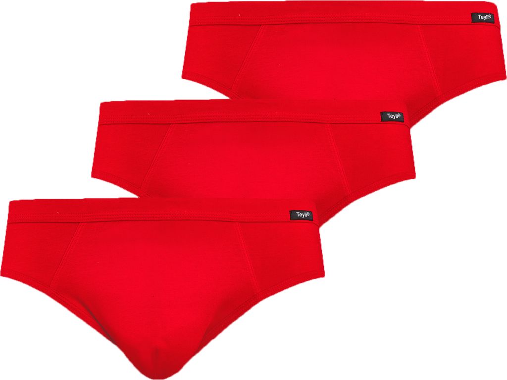 Teyli 3er Pack: Baumwollslips für Männer Toni Male 802-3 rot L