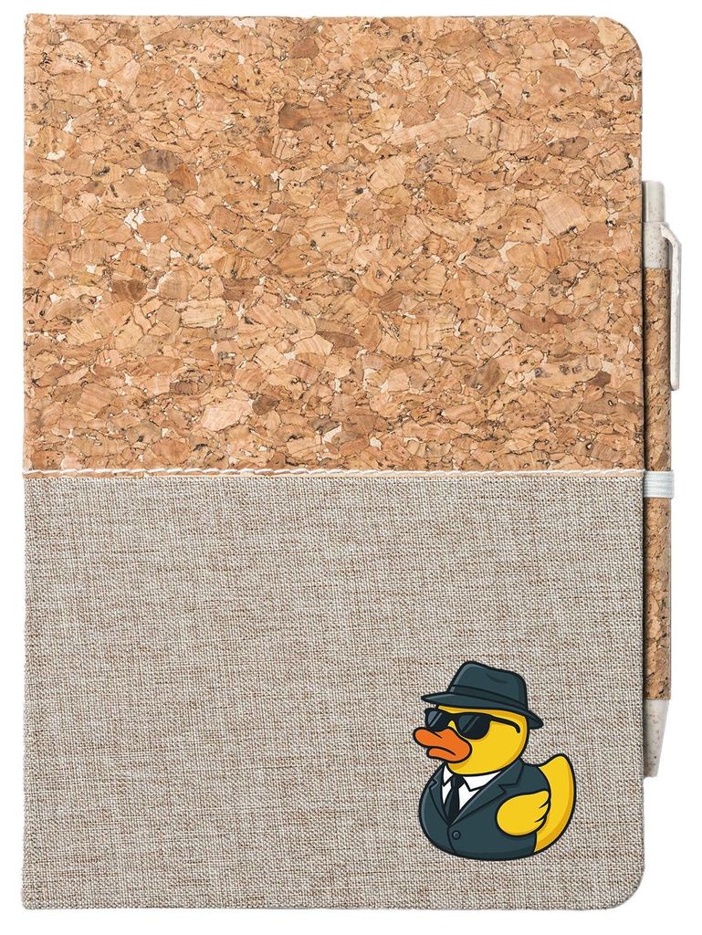 Huuraa Notizbuch A5 Quietscheente Agent Gummiente Spion 80 Blatt inkl. Kugelschreiber Tagebuch Geschenkidee