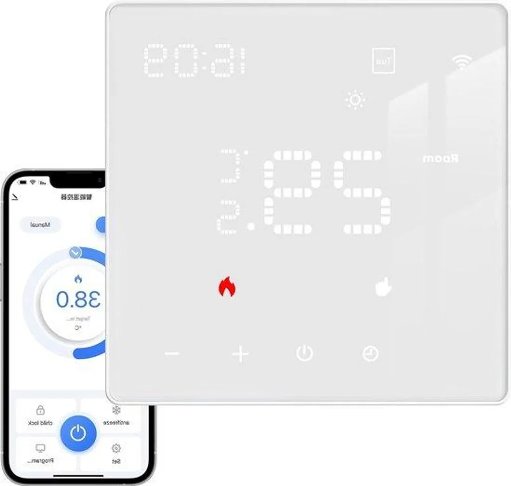 Thermostat d'Ambiance Connecté Wi-Fi pour Plancher Chauffant Hydraulique