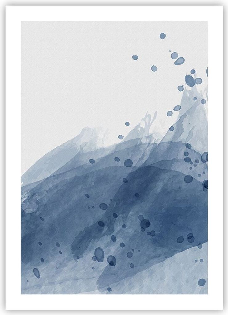 Poster - Poster ohne Rahmen - Blau Weiß Hintergrund - 50x70 cm - Wand Bild - Wanddeko - Wandbilder - Kunstposter - Wandposter - Bilder - Kunstdruc...