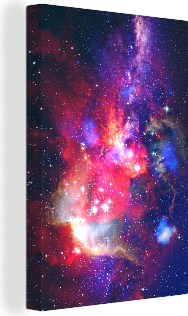 OneMillionCanvasses - Leinwandbilder - 90x140 cm, Sterne - Weltraum - Rot, Wandbilder Kunstdruck Wanddekoration - Foto auf Leinwand - Gemälde au...