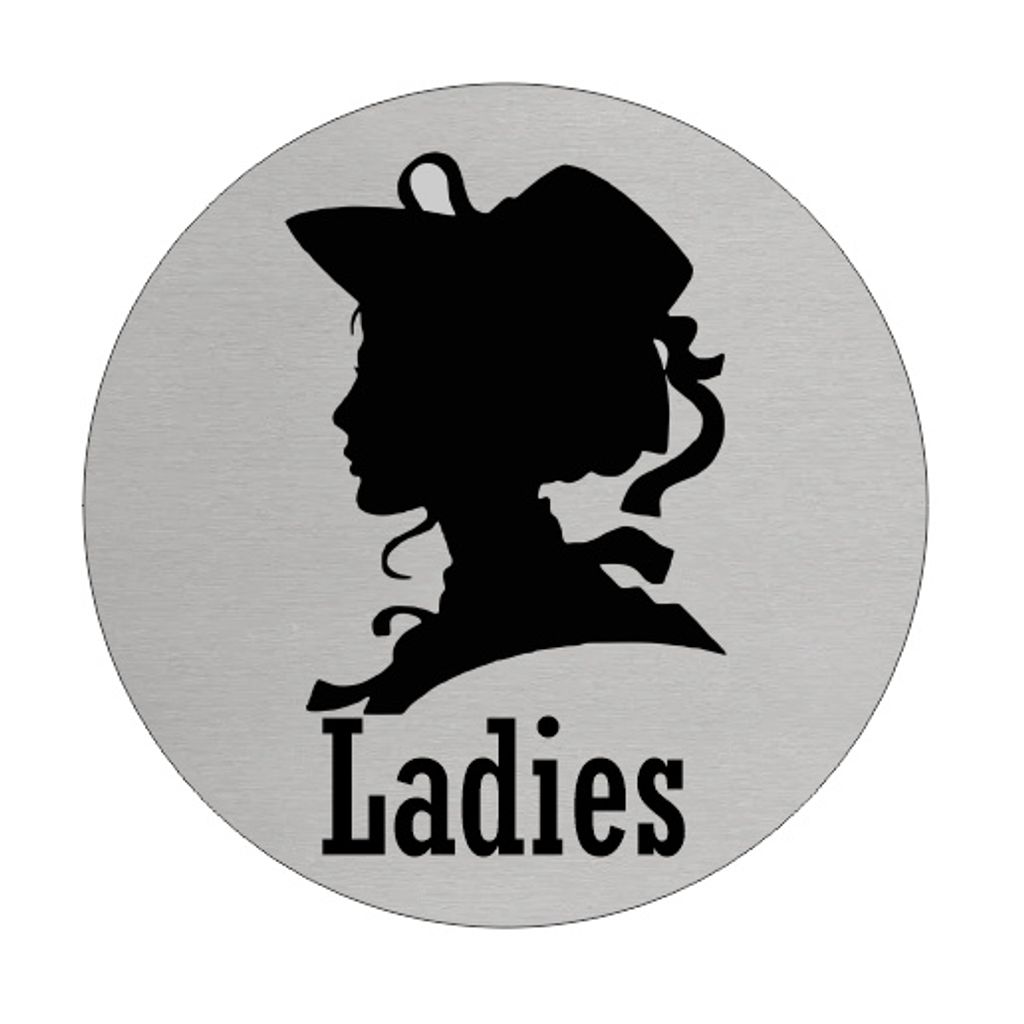 CombiCraft Aluminium Türschild 'Ladies' - Ø75mm mit 3M-Klebeband
