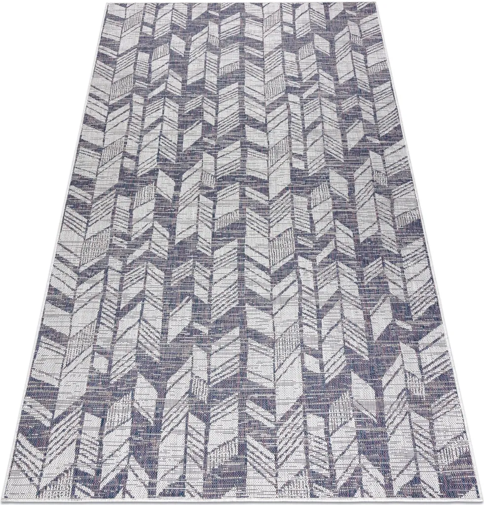 Tapis d'Intérieur Tissage Plat à Chevrons SION Coloris Rose et Bleu