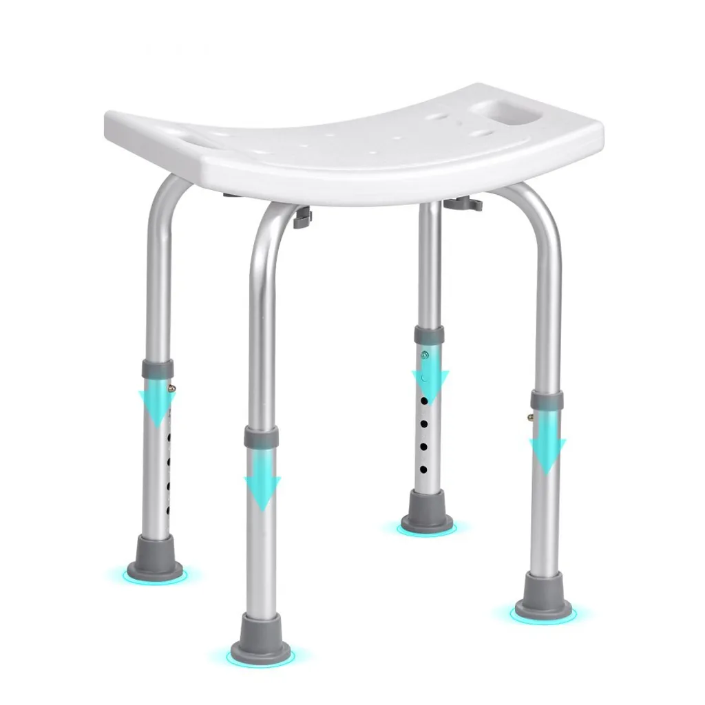 Sedile Doccia Design Bianco 158kg - Sgabello Regolabile Alluminio
