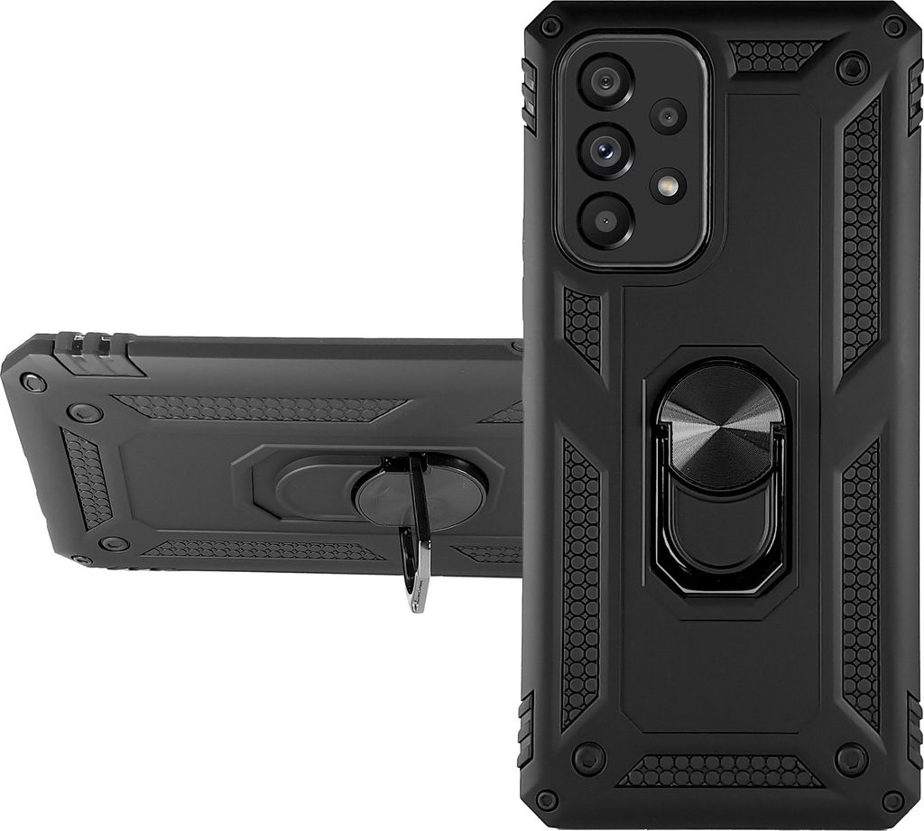 RING HÜLLE Armor für Samsung Galaxy A52 A52S Handy Outdoor Case Ständer Cover Bumper Finger-Halterung 360 Grad drehbarer Ring Silikon Kunststoff...