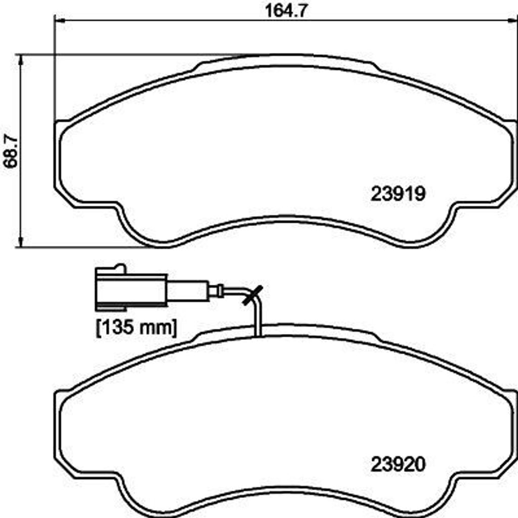 HELLA 8DB 355 010-401 - OE 425244 Bremsbeläge für Jumper, Ducato, Boxer