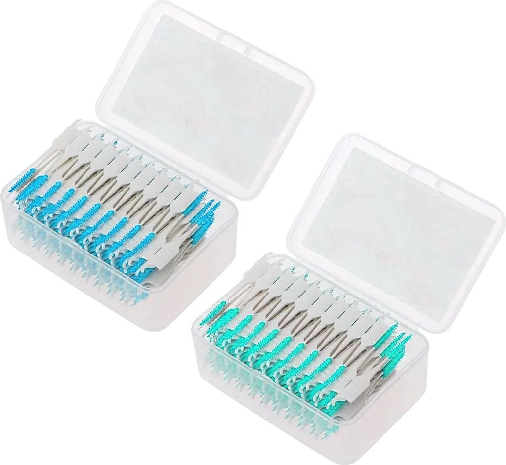 200 doppelköpfigen weichen silikon interdentalbürste interdentalbürste dental Stange zahnstocher interdentalbürste