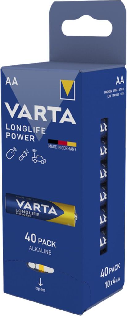 Varta Batterie Alcaline Mignon Longlife Power AA LR06 - Immagine del prodotto 