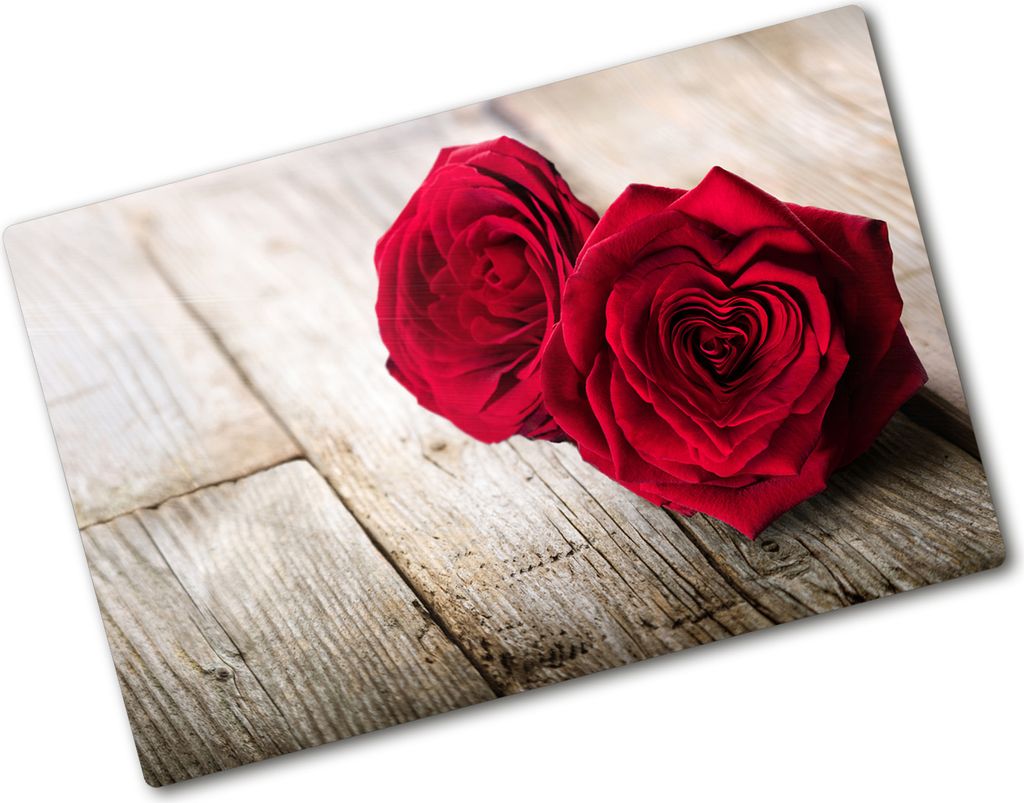Tulup Glas Herdabdeckplatte - 80x52 cm - Glaskeramikkochfeld-Abdeckung Spritzschutz Glasabdeckplatte - Einteilig - Blumen & Pflanzen - Rosen auf Ho...