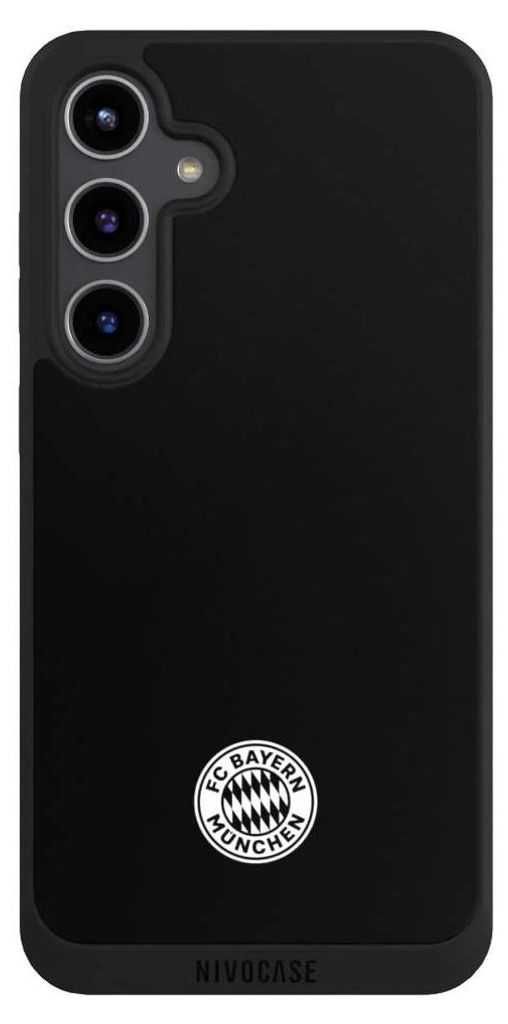 NIVOCASE Handyhülle für Samsung Galaxy S24+ Hülle NIVOpure Case Schwarz FC Bayern München FCB Offizielles Lizenzprodukt