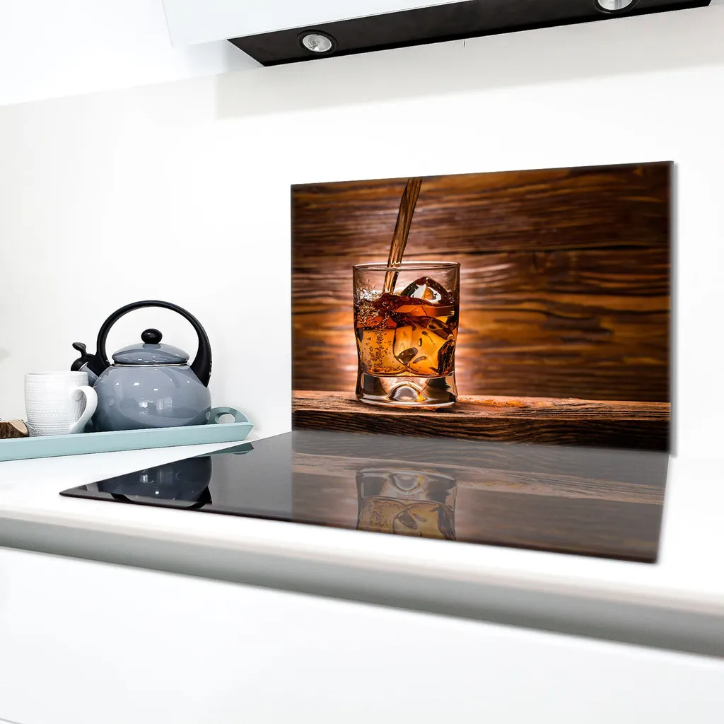 Copertura Per Piano Cottura In Vetro Temperato QTA | 80x52 Cm | Tagliere E Paraspruzzi Multiuso | Stampa Decorativa - 4