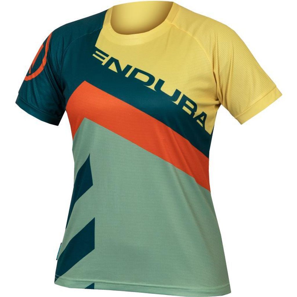 Endura SingleTrack Print Tee LTD E6220 Damen kurz dunkelgrau-grün größe L E6220DT/5