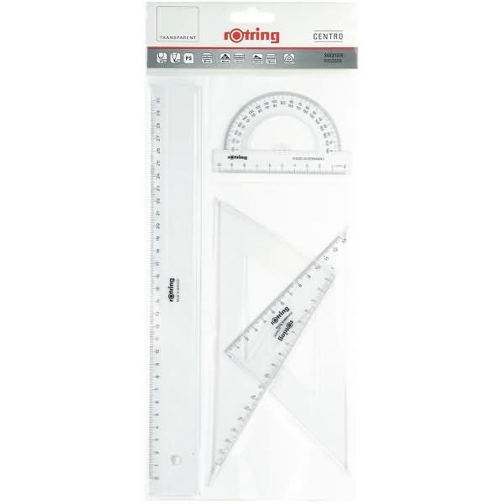 Rotring Centro Geometry Set 4, Kunststoff, Transparent Produktbild 