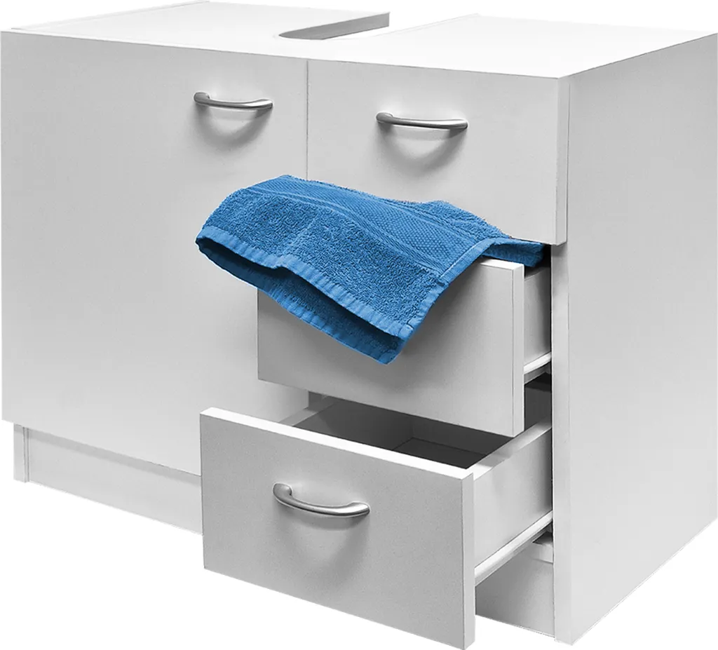 Meuble sous évier salle de bain blanc 3 tiroirs : finissez-en avec le désordre