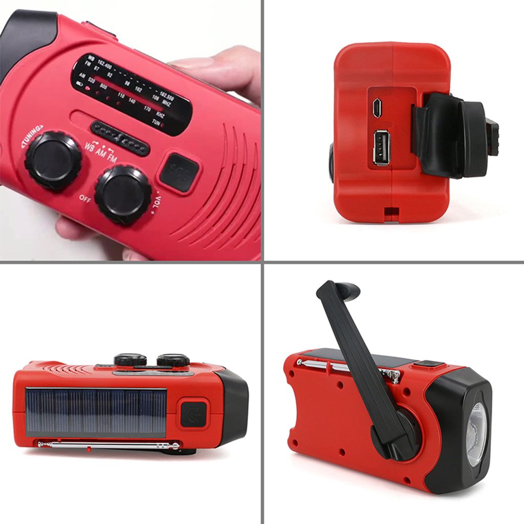 12000 MAh Notfall Radio - Solar & Handkurbel Mit SOS Alarm