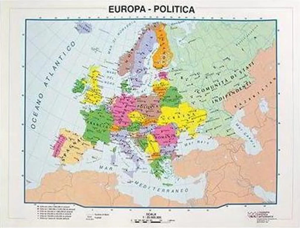 Carte géographique de l'Europe CWR 09344 plastifiée pour bureau