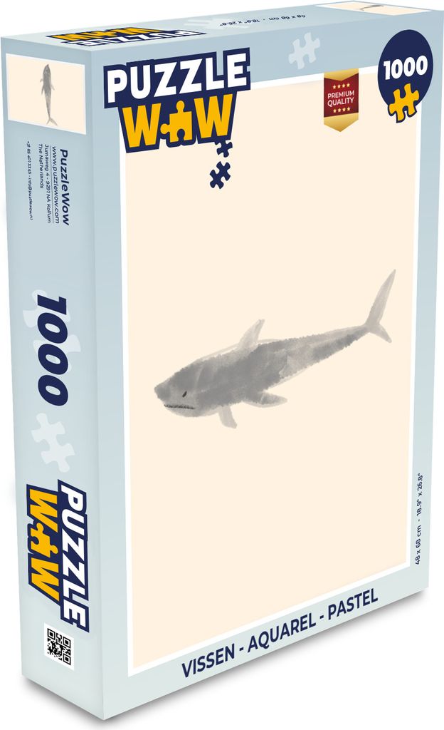 MuchoWow Puzzle 1000 Teile Fisch - Aquarell - Pastell - Spielzeug - Alt und Jung - Spiele - Puzzeln