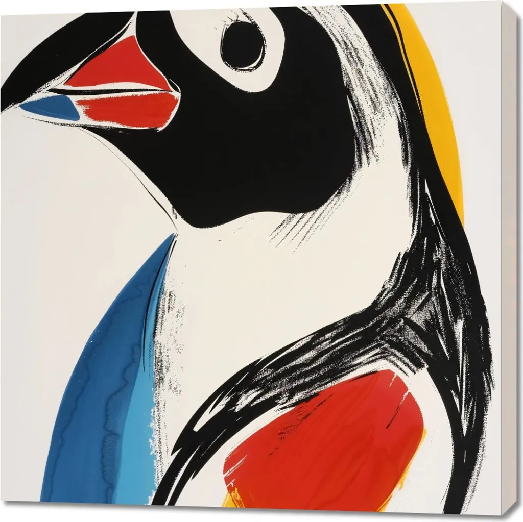 Quadro Ritratto Uccello 90x90 cm - Stampa su Tela UVgel Alta Risoluzione