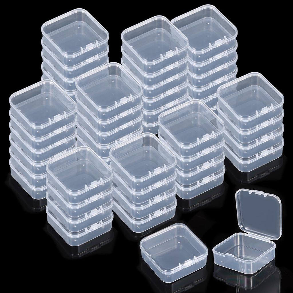 120 kleine Aufbewahrungsboxen aus Kunststoff, transparente, stapelbare Kunststoffboxen mit Deckel, Sortierboxen für Badezimmer, Küche, Schmuck, D...