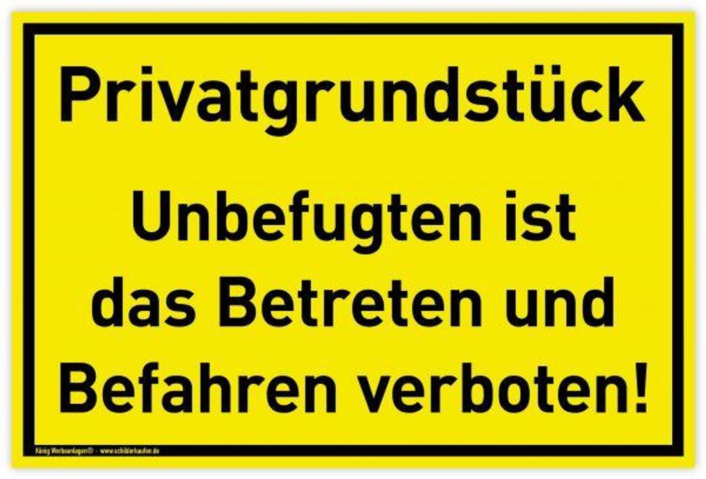 Schild Privatgrundstück | PVC 30 x 20 cm | Unbefugten ist Produktbild 