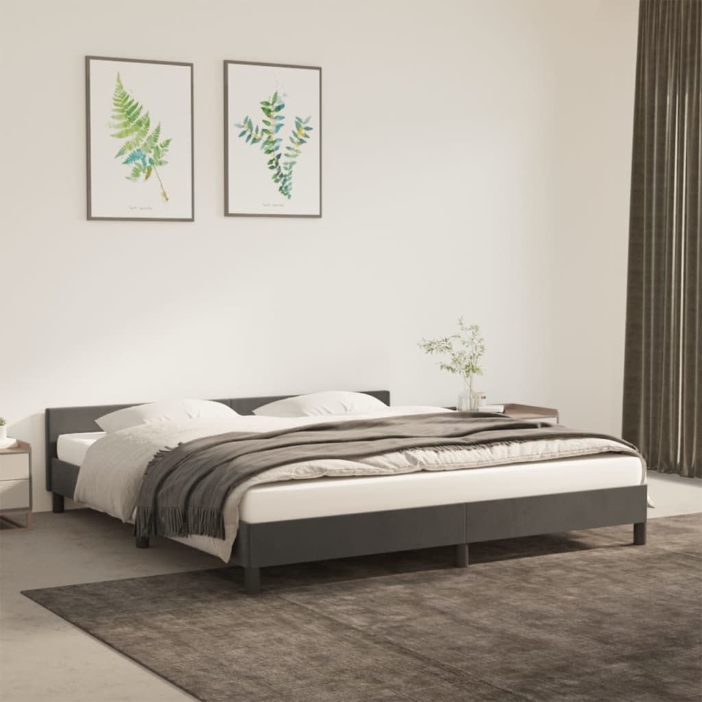 Ankonbej Bettgestell mit Kopfteil Dunkelgrau 160x200 cm Produktbild 