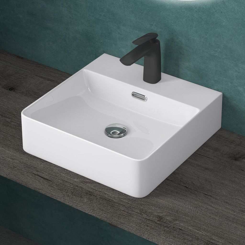doporro Lavabo à Poser Blanc Vasque Suspendu en Céramique Image du produit 