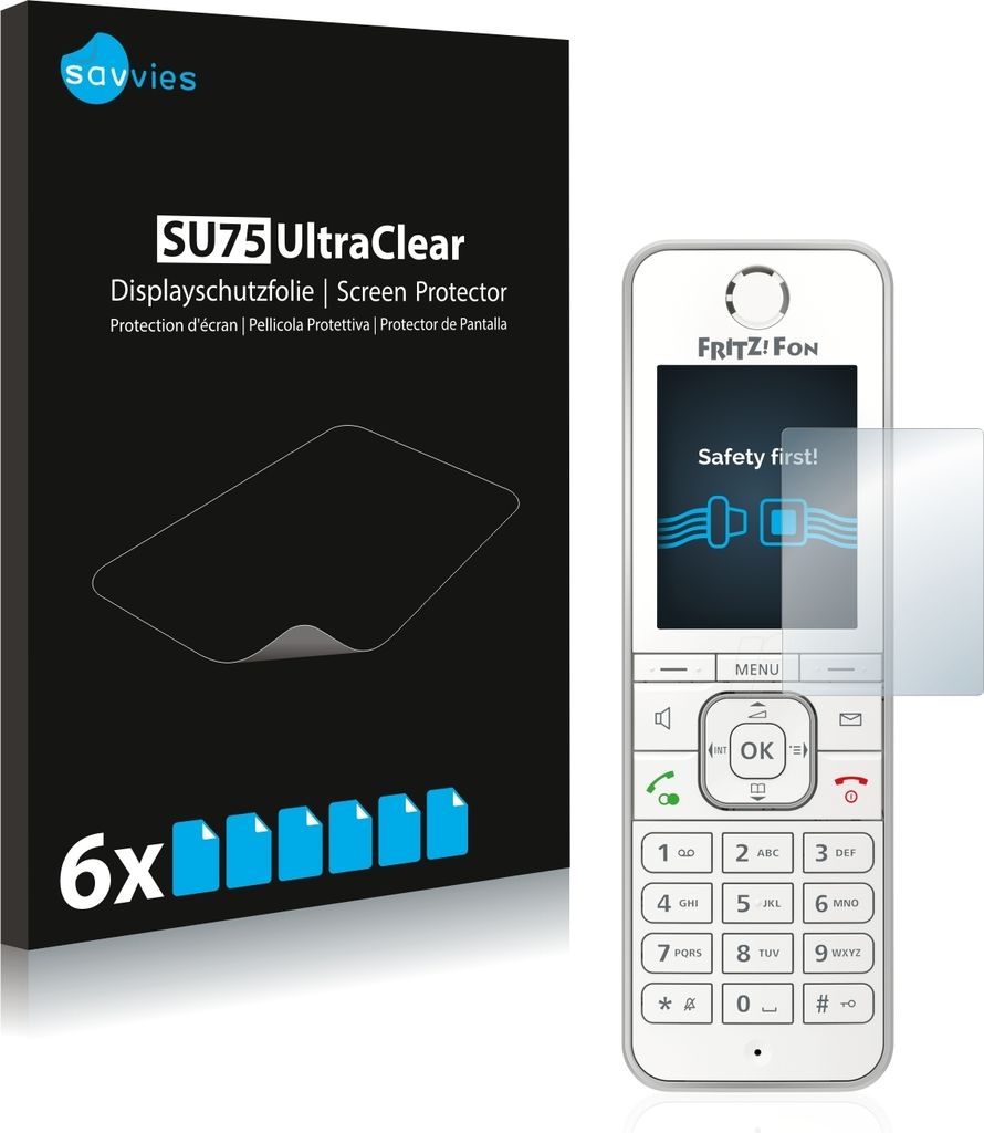 6x Für AVM Fritz!Fon C6 Schutzfolie Savvies Displayschutz Display Schutz Folie Klar Transparent