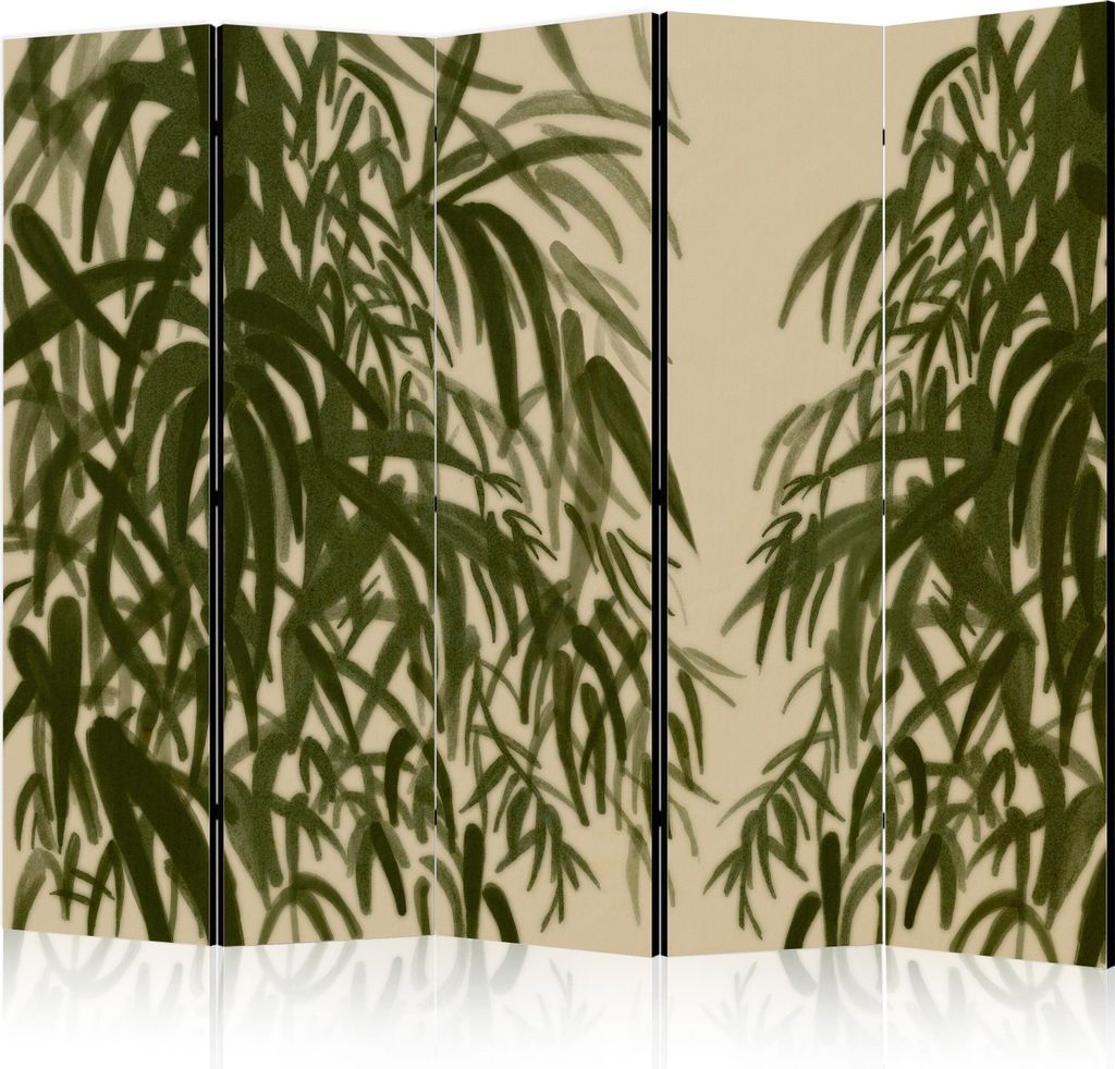 Neuheit! Dekorativer Paravent Raumteiler Trennwand Foto-Paravent Spanische Wand XXL 225x172 cm Grün Beige Natur Minimalism b-A-10438-z-b