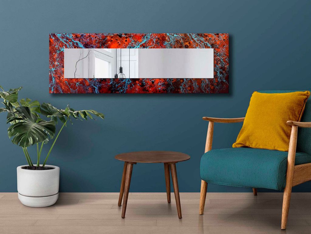 Wallity, 40120NISMA-024, Dekorativer Spiegel, SPIEGEL, Rot, 20 x 100 cm