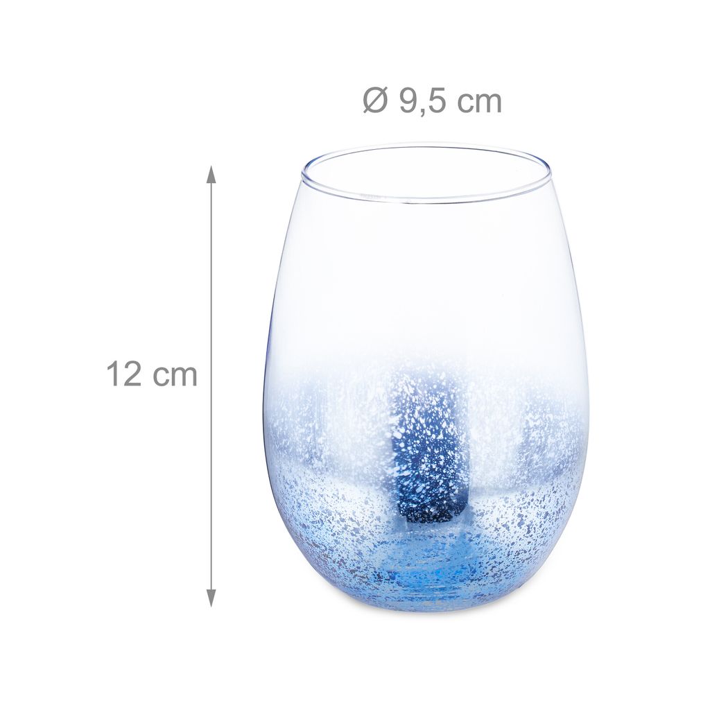 calici da vino relaxdays senza stelo set di 2 blu