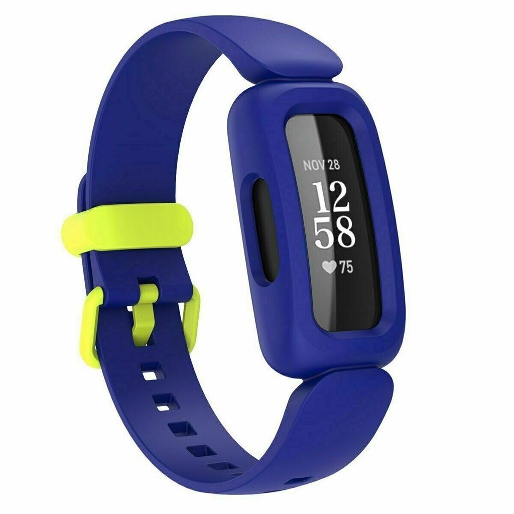 Silikon-Smartwatch-Armband – Passend für Fitbit Ace 3 – Für Kinder – Blau/Gelb – Strap-it Uhrenarmband / Armband