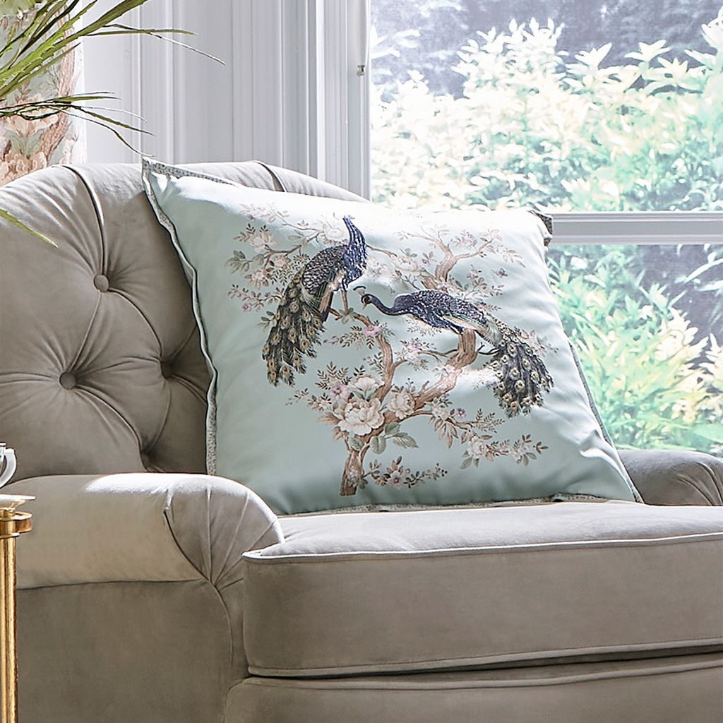Laura Ashley Dekokissen mit Zipper Belvedere Duckegg 50x50cm