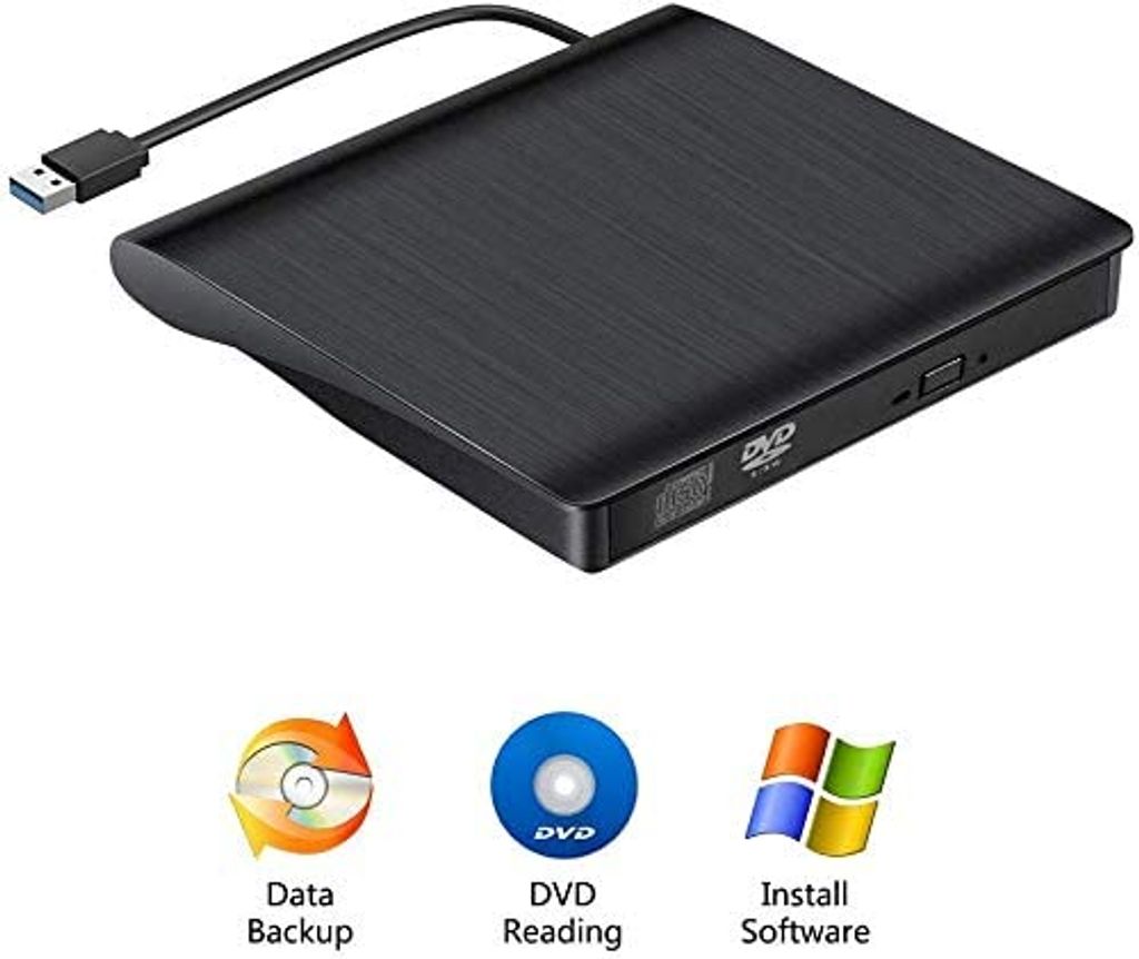USB3.0Externes CD/DVD Laufwerk Brenner Player mit für Laptop Desktop Notebook DE 