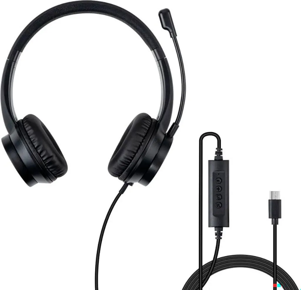 Casque USB-C pour télétravail Lindy 20439 compatible PC, Mac et tablette - 4