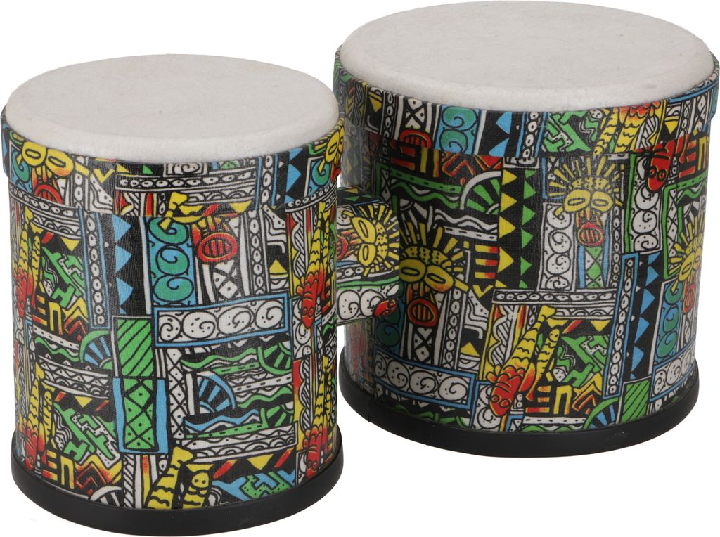Farbige Bongo, Percussion Rhythmus Klang Instrument, Fiberglas, 16*32*16 cm, Musikinstrumente