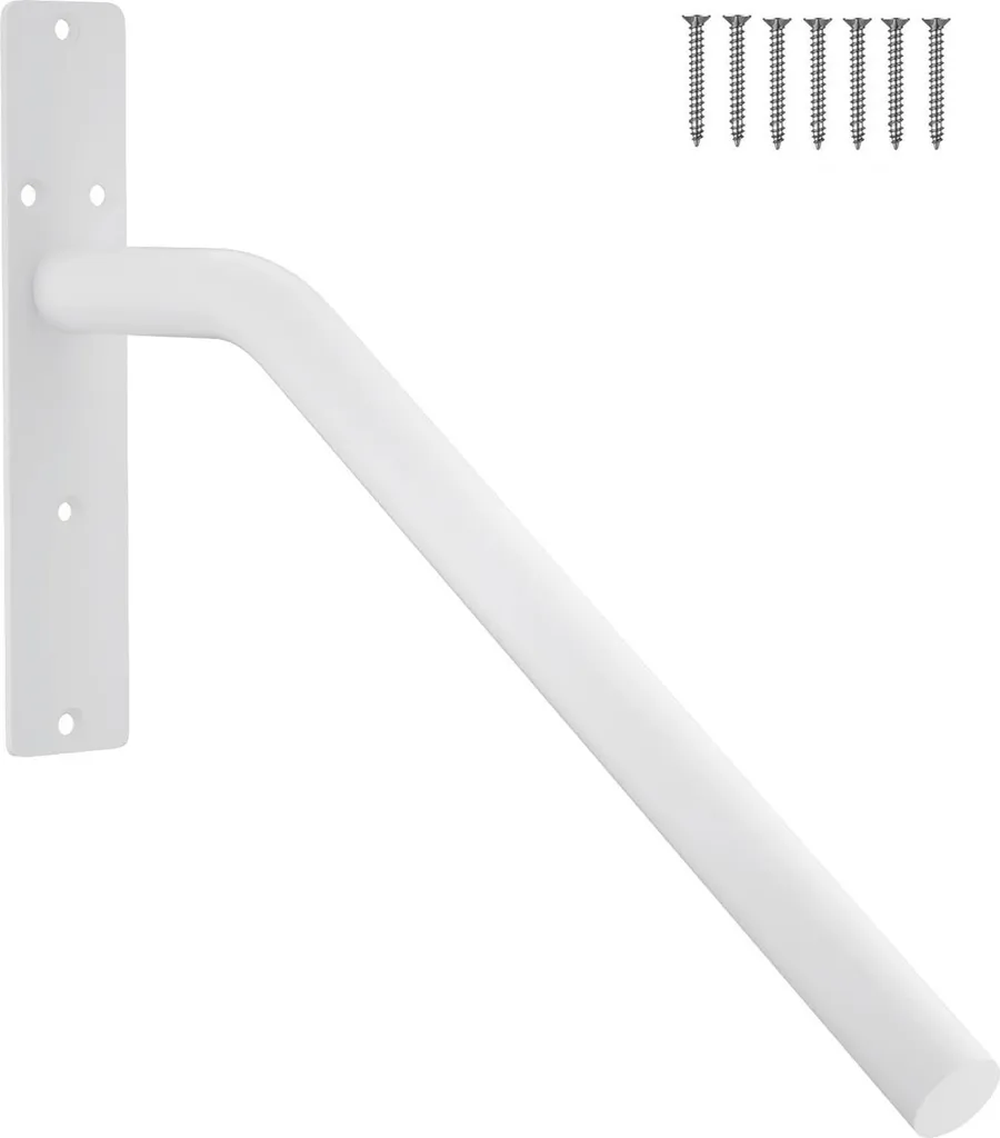 Barre d'appui murale blanche en métal robuste, rampe pour escalier 50cm