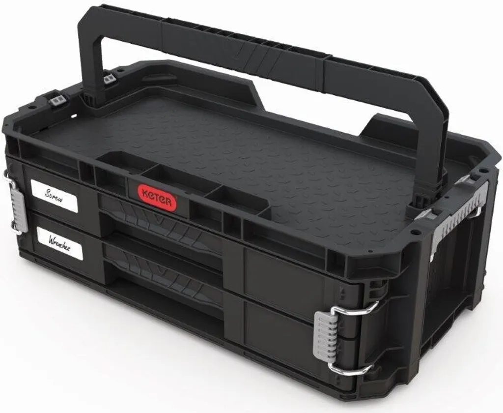 Boîte Keter Connect 2 tiroirs - Organiseur d'outils empilable et robuste